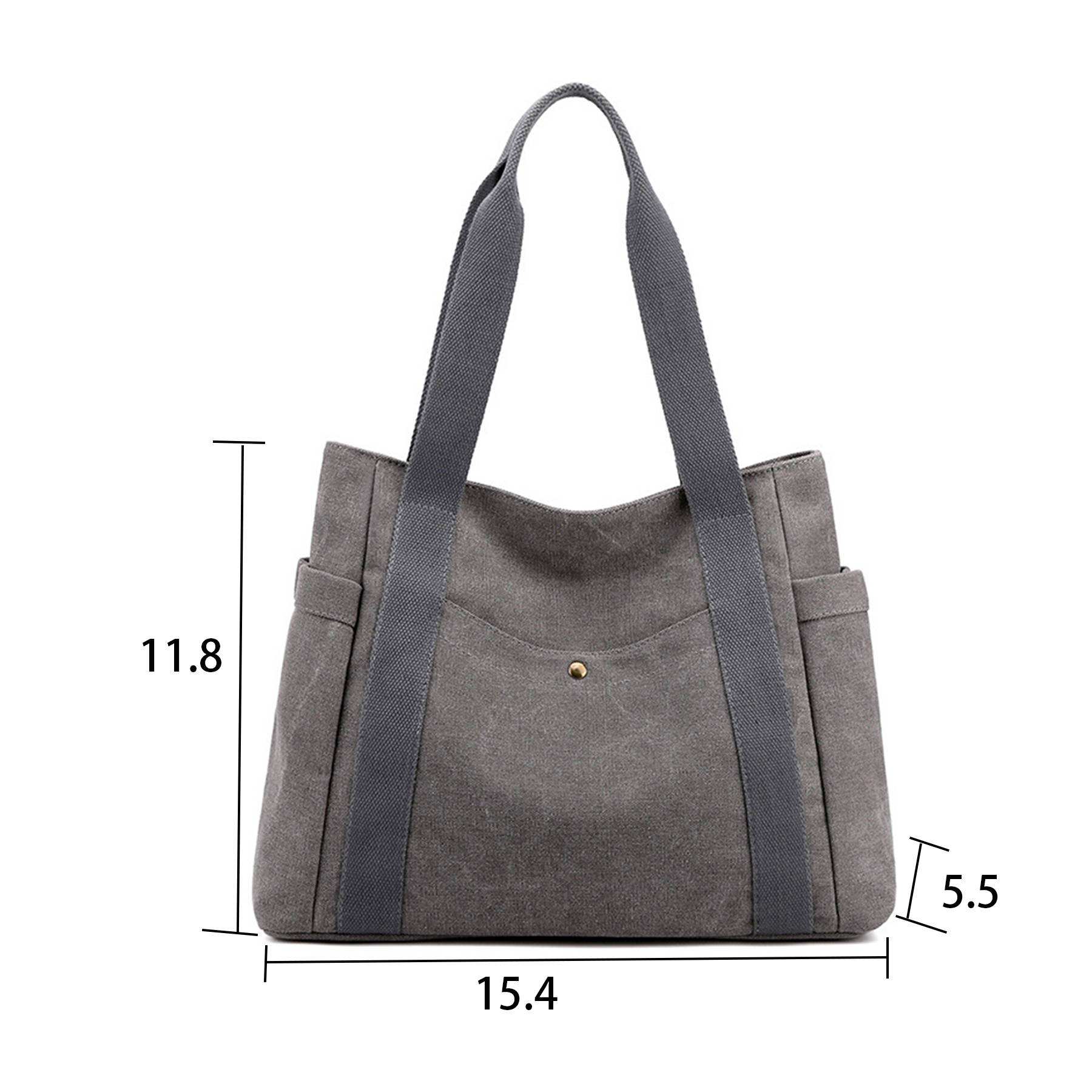 Canvas Multi-pocket Tote bags for women, custom tote bag with logo imprint 6
