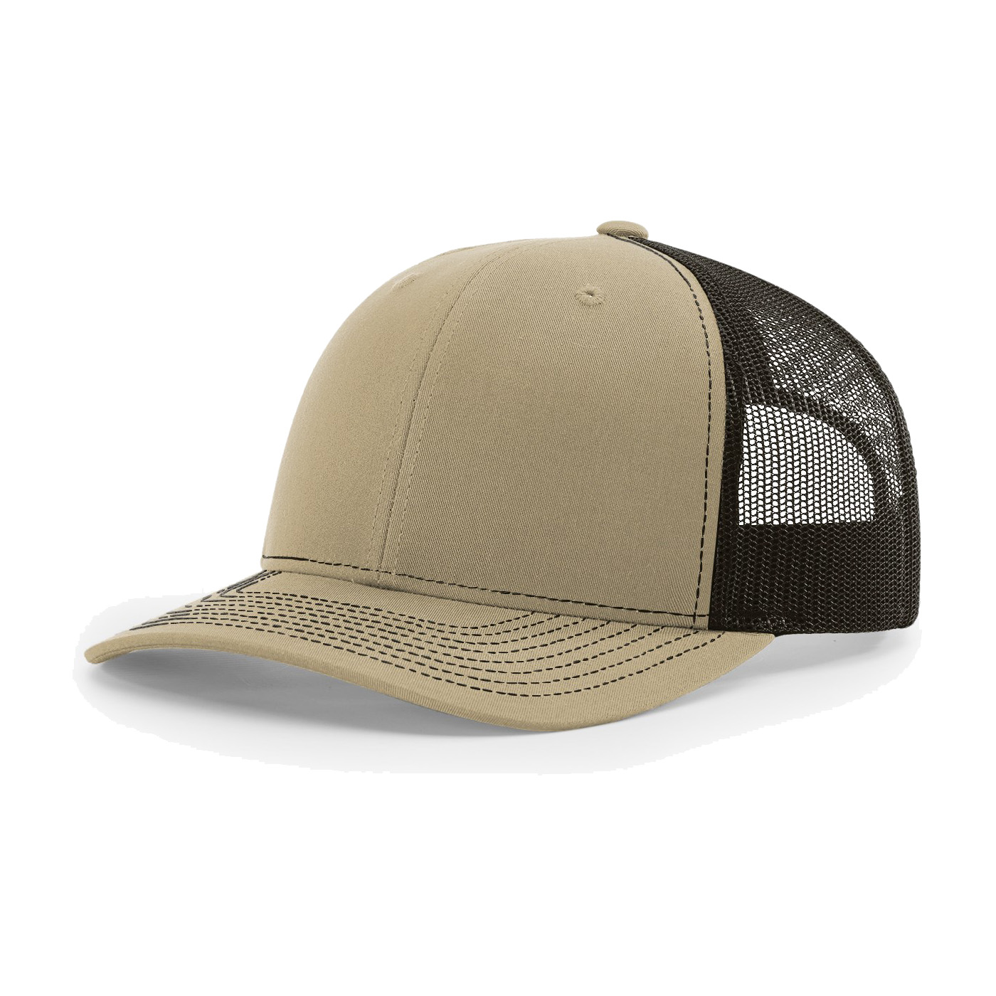 Richardson 112 6-Panel Snapback Trucker Hat w/Leatherette Adhesive Patches or Embroidery 119