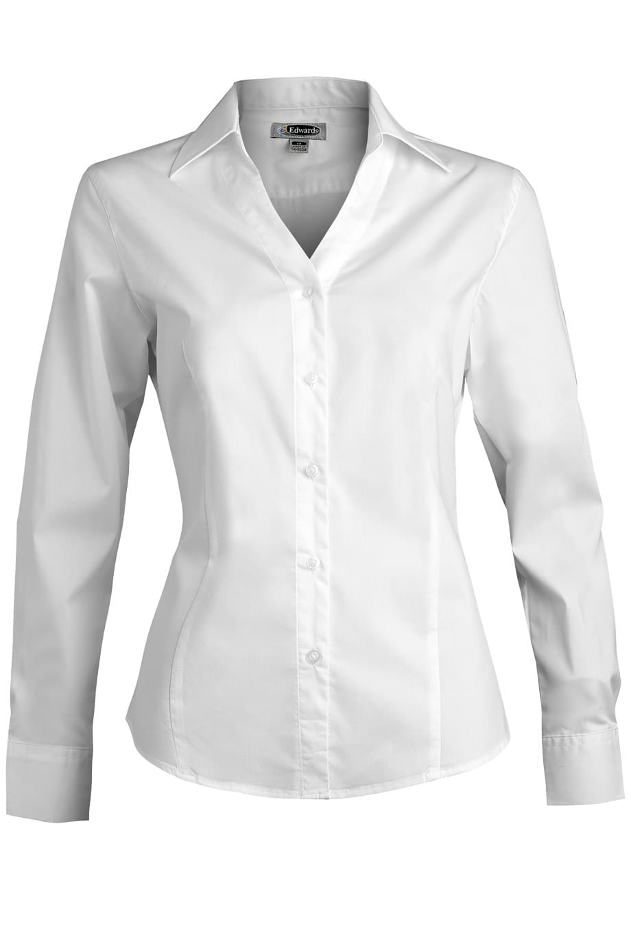 Stretch Broadcloth Long Sleeve Ladies Shirt