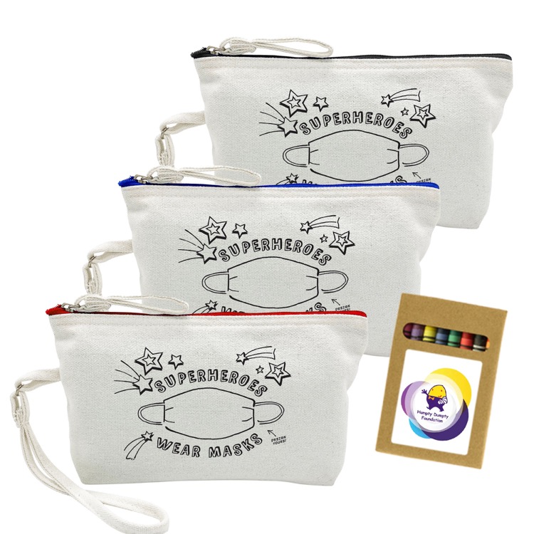 Colouring Canvas Cosmetic Bag, custom tote bag with logo imprint 2