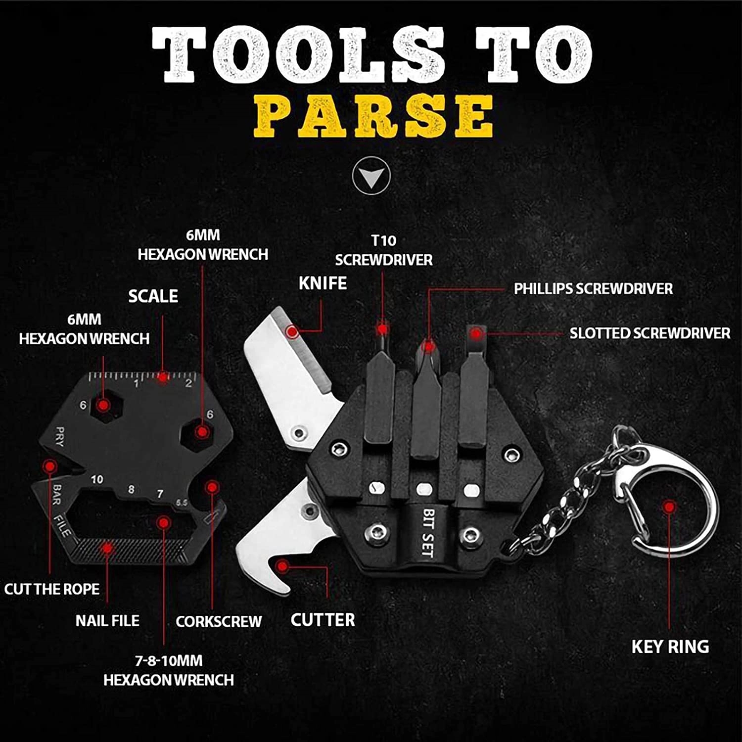 Multifunction Keychain Knife Outdoor Escape Mini Tools 2
