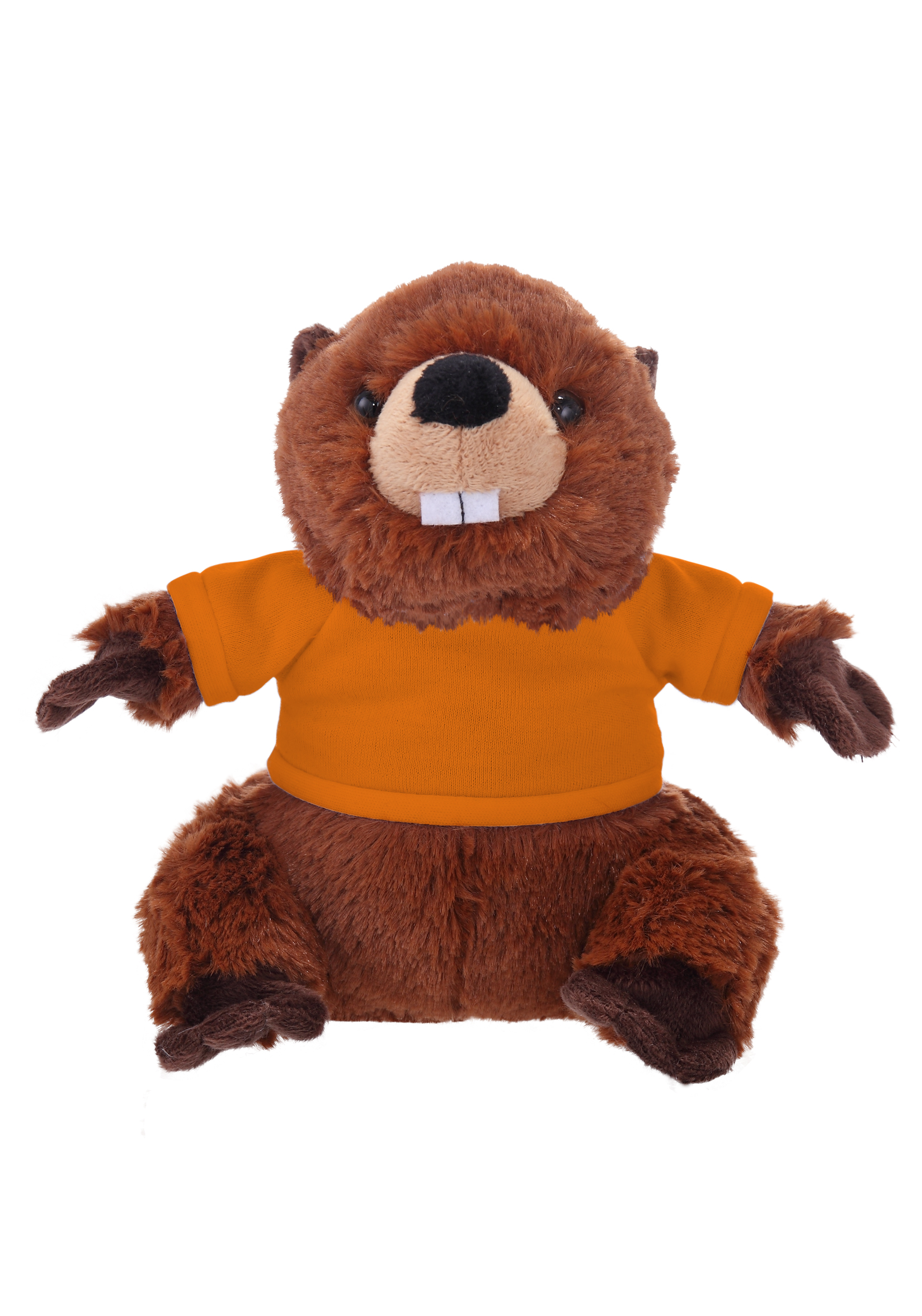 Soft Plush Sitting Beaver wearing a T-Shirt 7