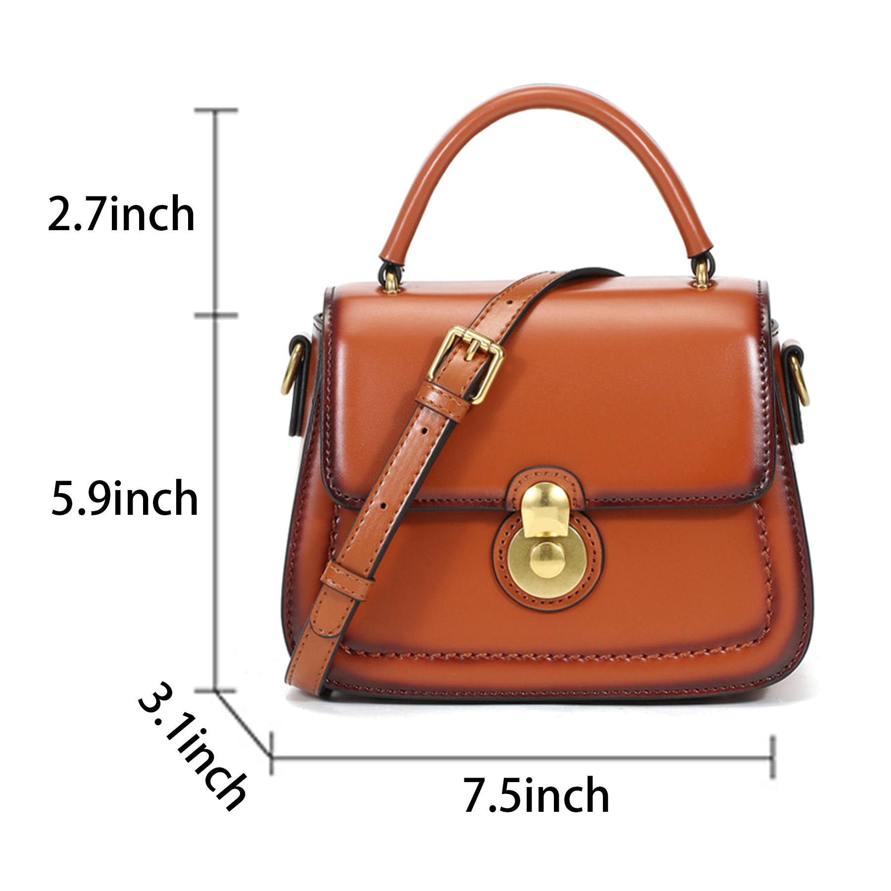 Genuine Leather scalloped portable Cross-body Bag Women 4