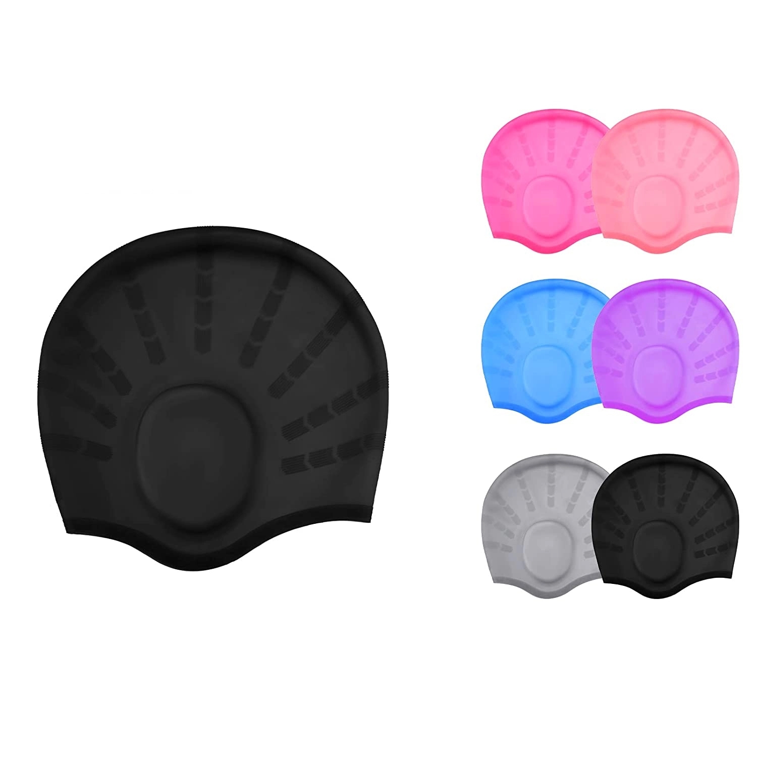 Ear Protection Silicone Swimming Cap 2