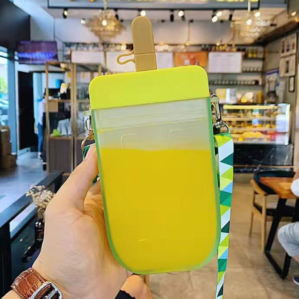 Plastic Cute Water Bottle with Straw 7