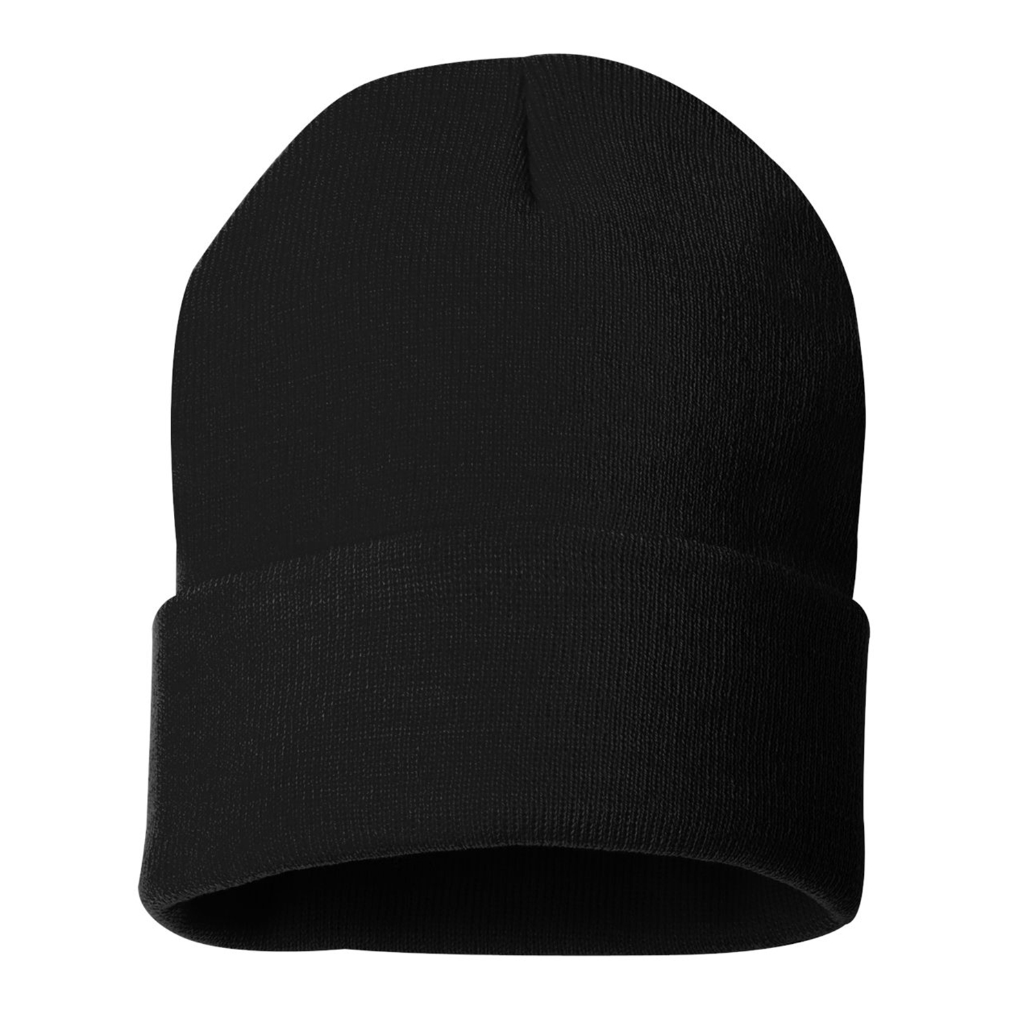 Solid Cuffed Beanie w/ Sewn Woven Patch 23