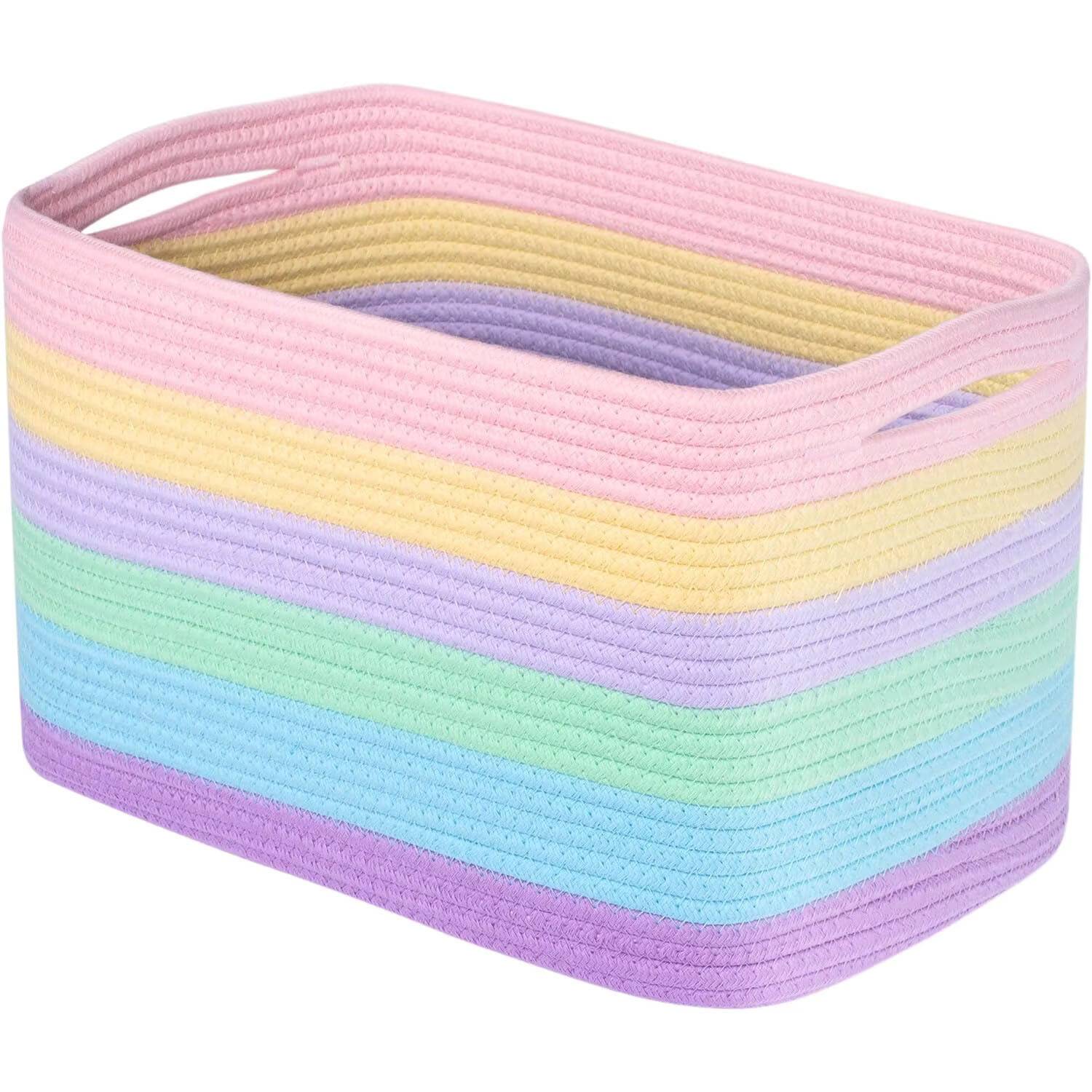 Large Capacity Foldable Woven Cotton Rope Storage Basket 2