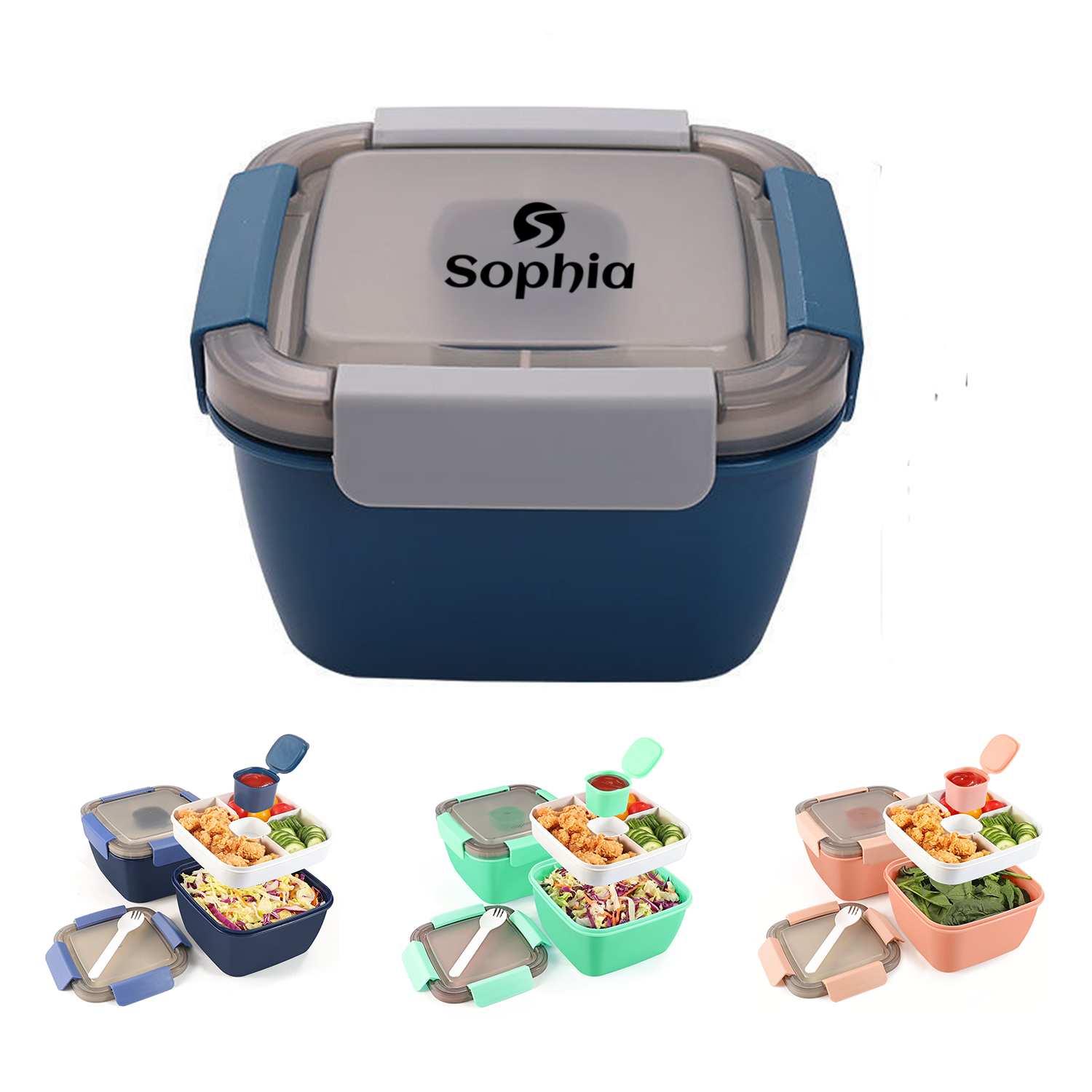 Lunch Box Container With Compartment Tray 2