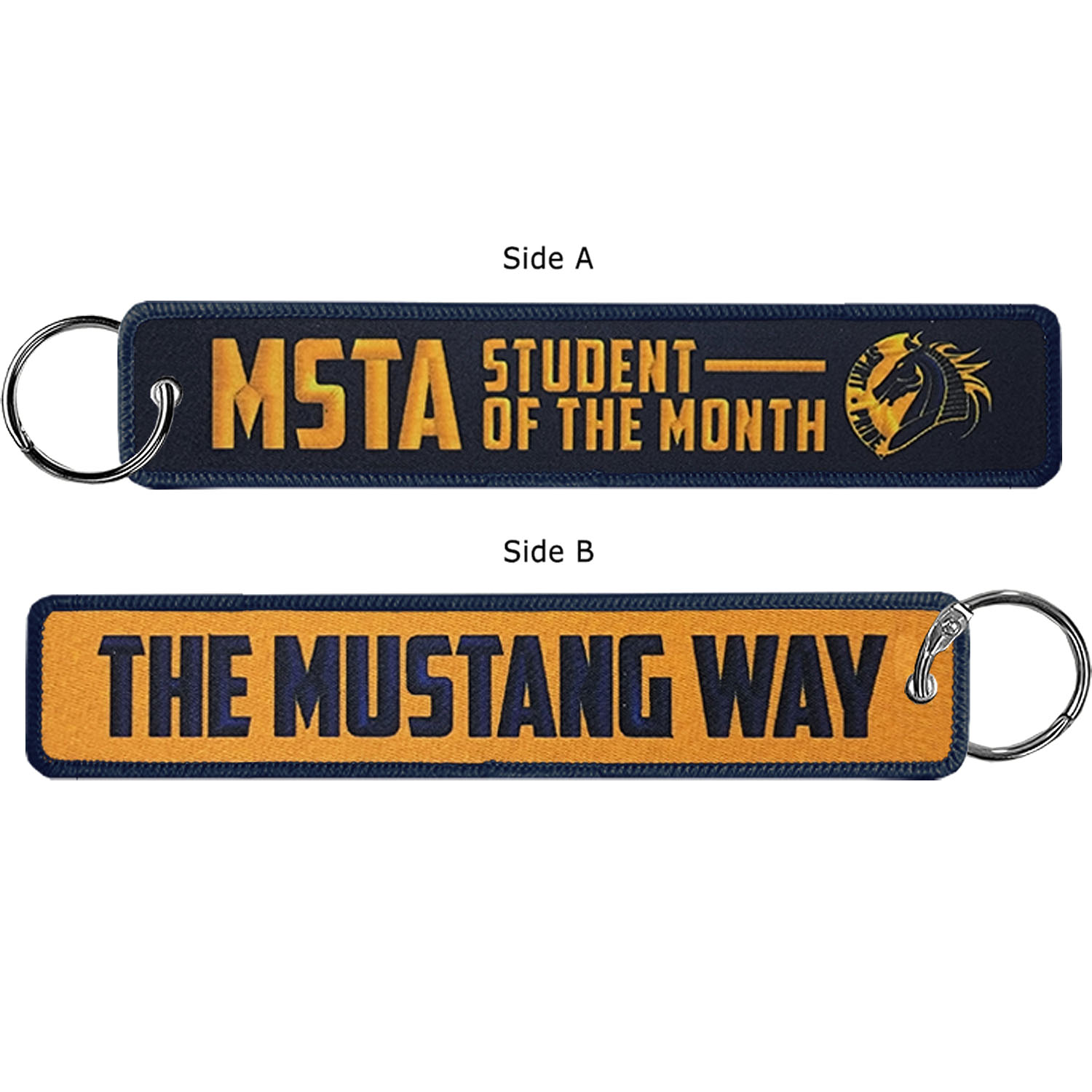 1 ¼" x 6 ¼" Two Sided Dye Sub Big Size Key Ring with Merrow Border 8