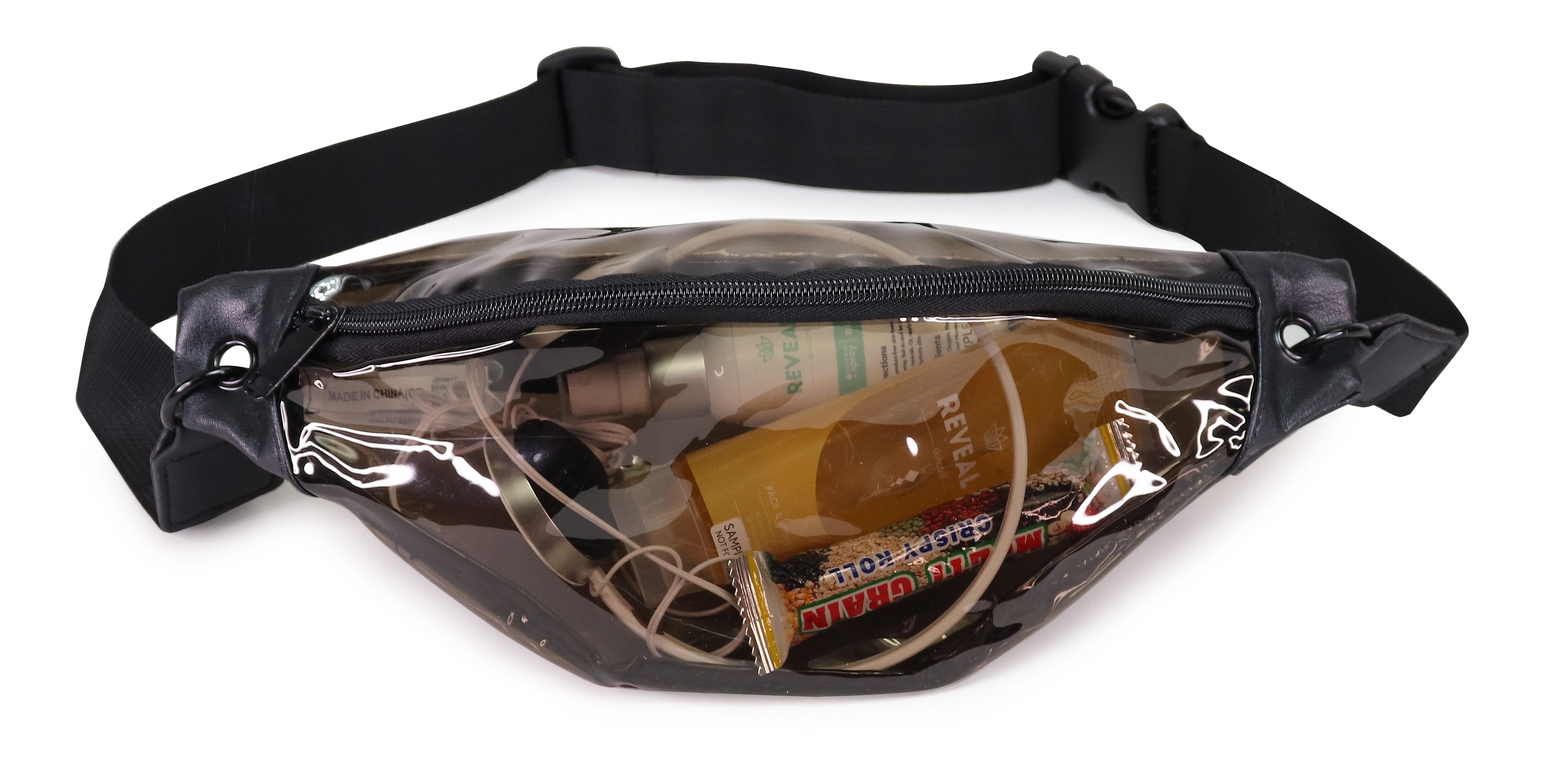 Clear Vinyl Transparent Black Fanny Pack 2