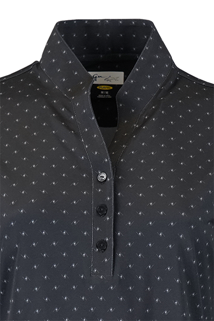 Women’s Greg Norman Micro Pique Spinner Print Polo 12