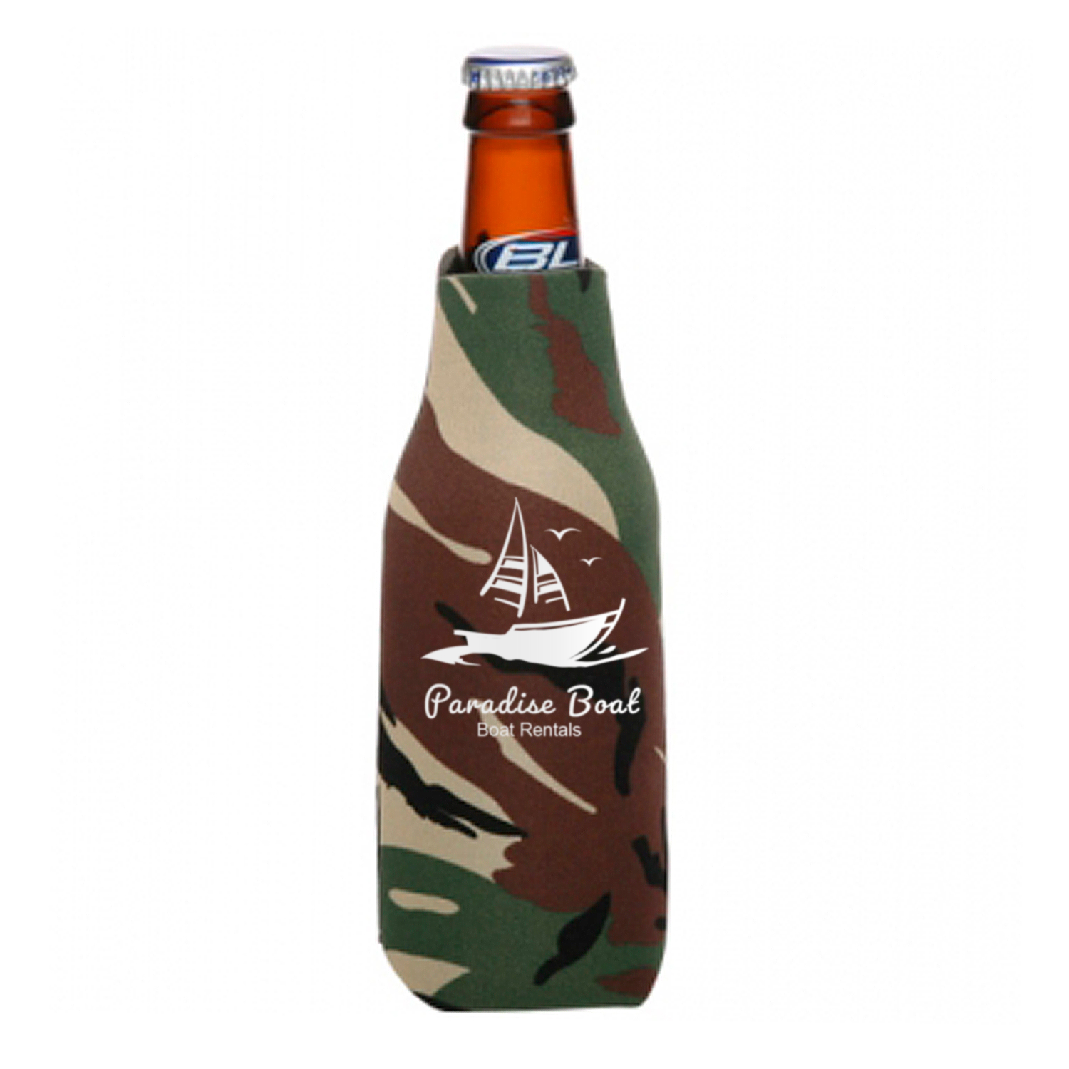 Zipper Beer Bottle Cooler (2 Color Imprint) 23