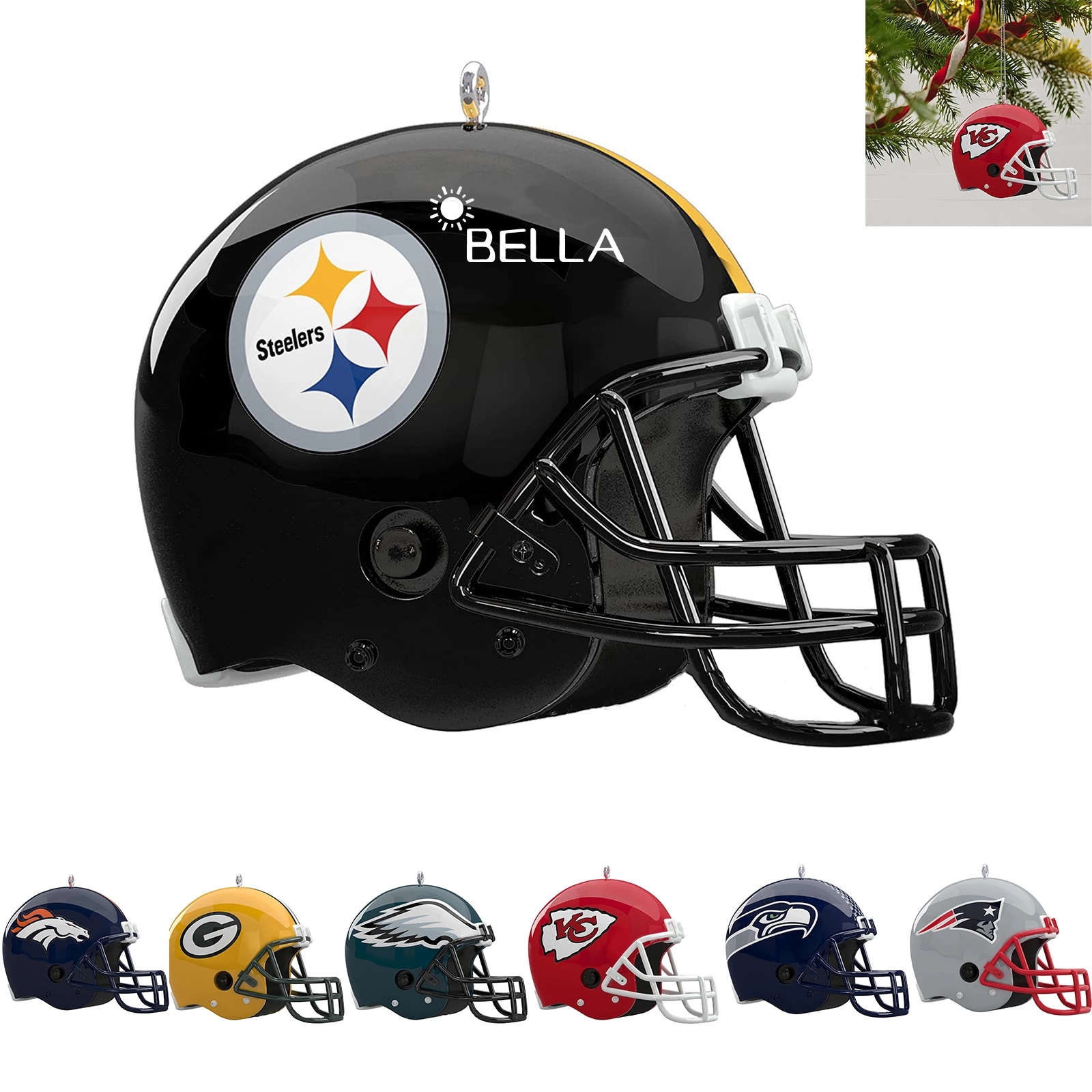 Acrylic Football Helmet Christmas Tree Ornament 8