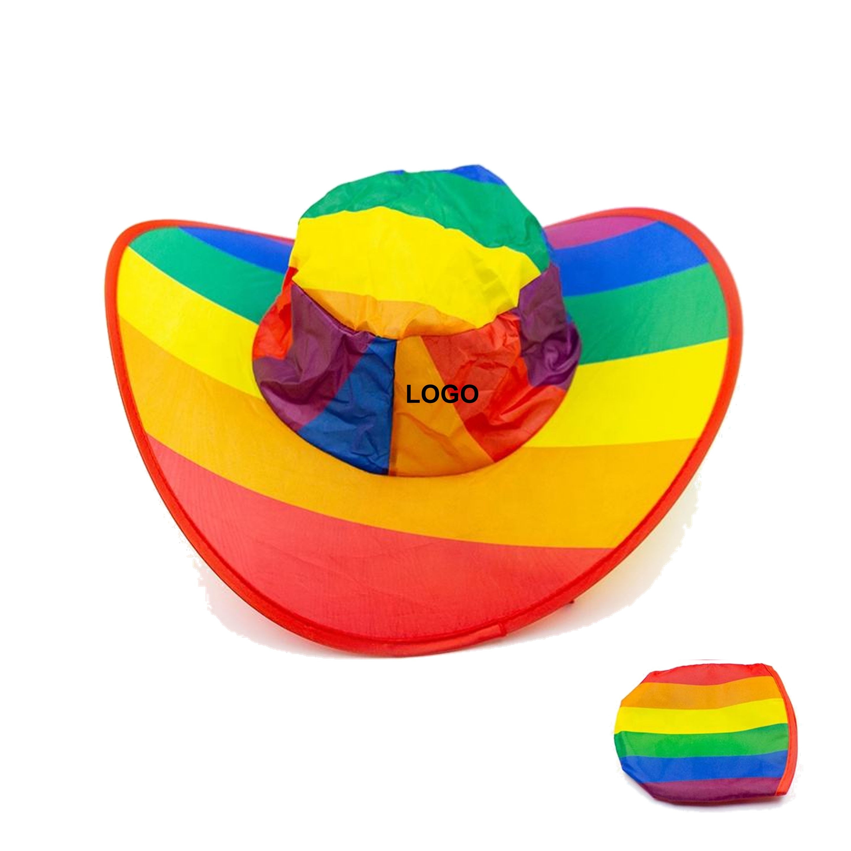 Rainbow Foldable Cowboy Hat (direct import) 2