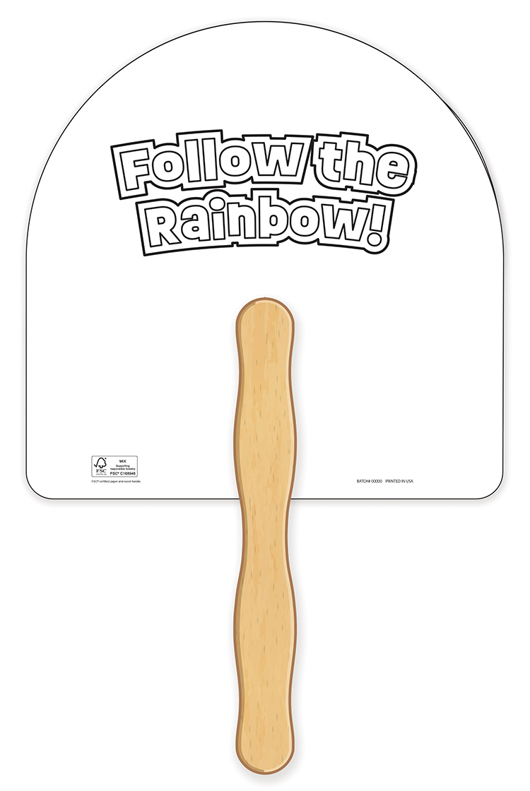 HAND FANS - Coloring Fan, Rainbow Shape 7