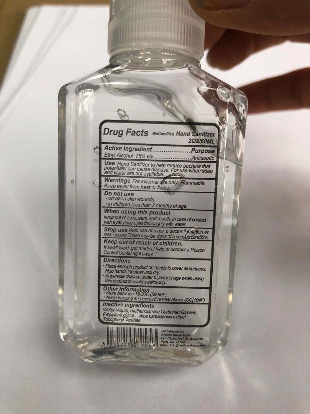 Custom label 2oz./60ml 75% Rectangle Hand Sanitizer 3