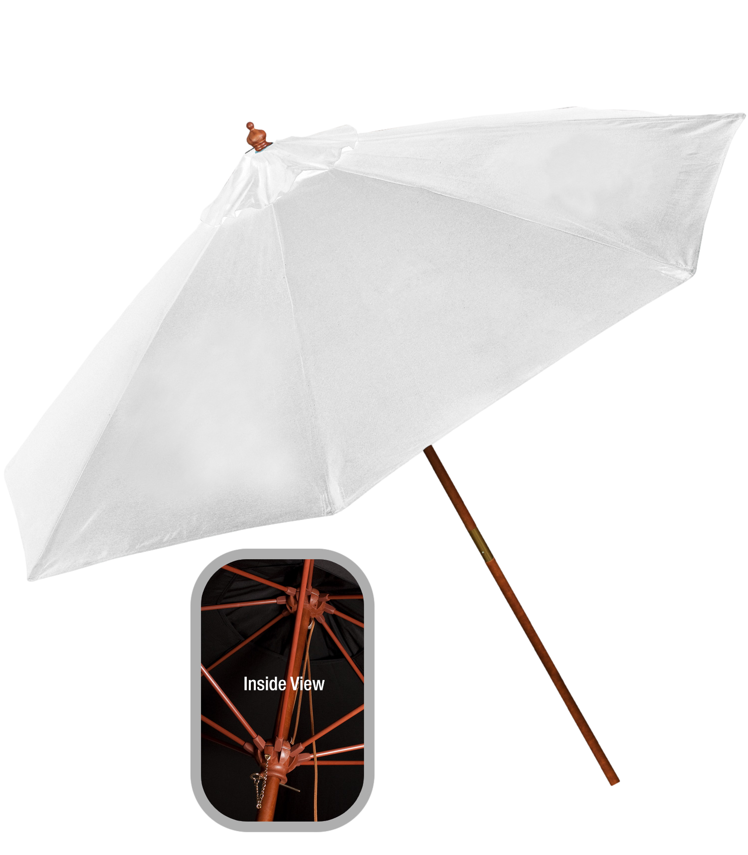 9' Wooden Market Umbrella 1