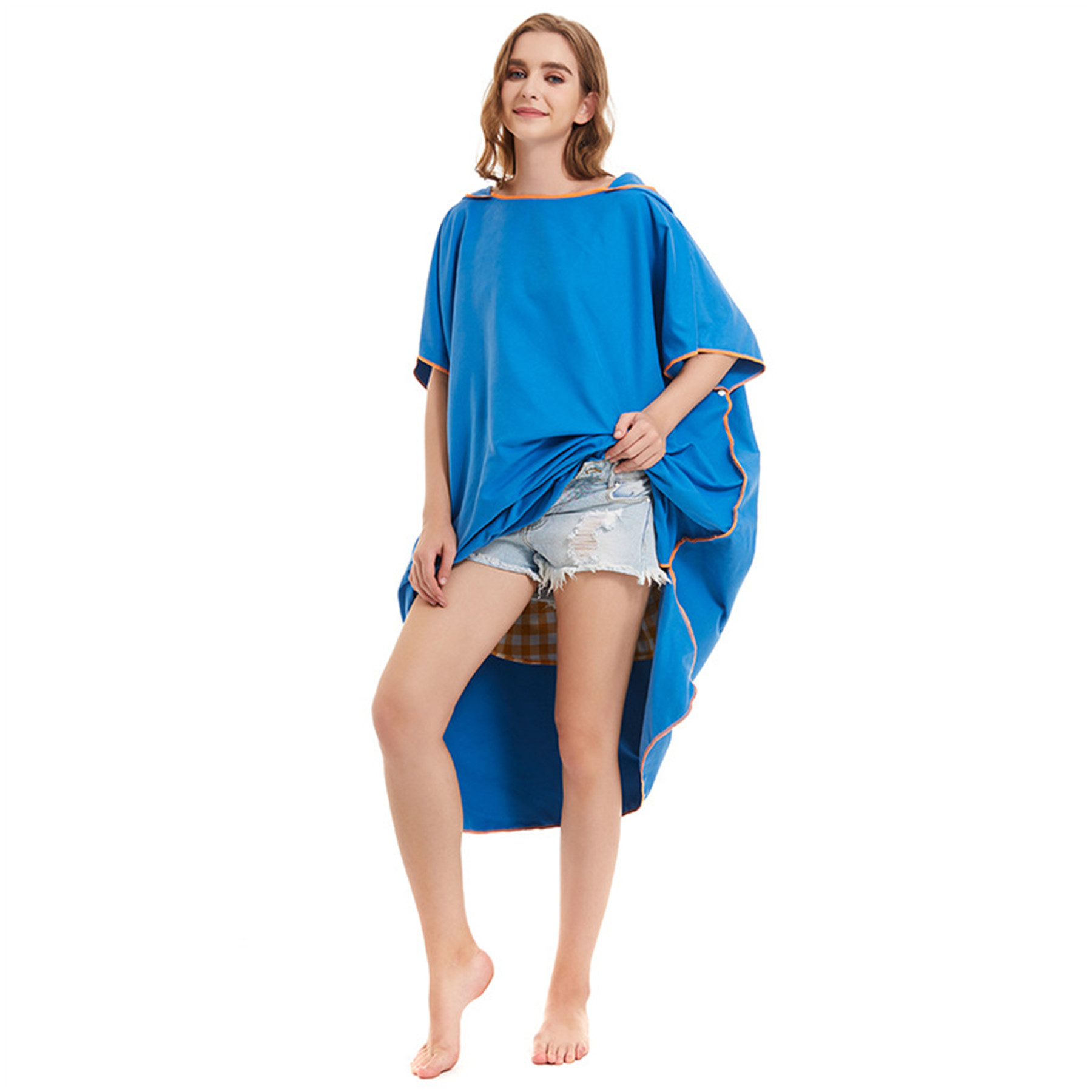 Wetsuit Changing Towel Bath Robe Poncho with Hood 3