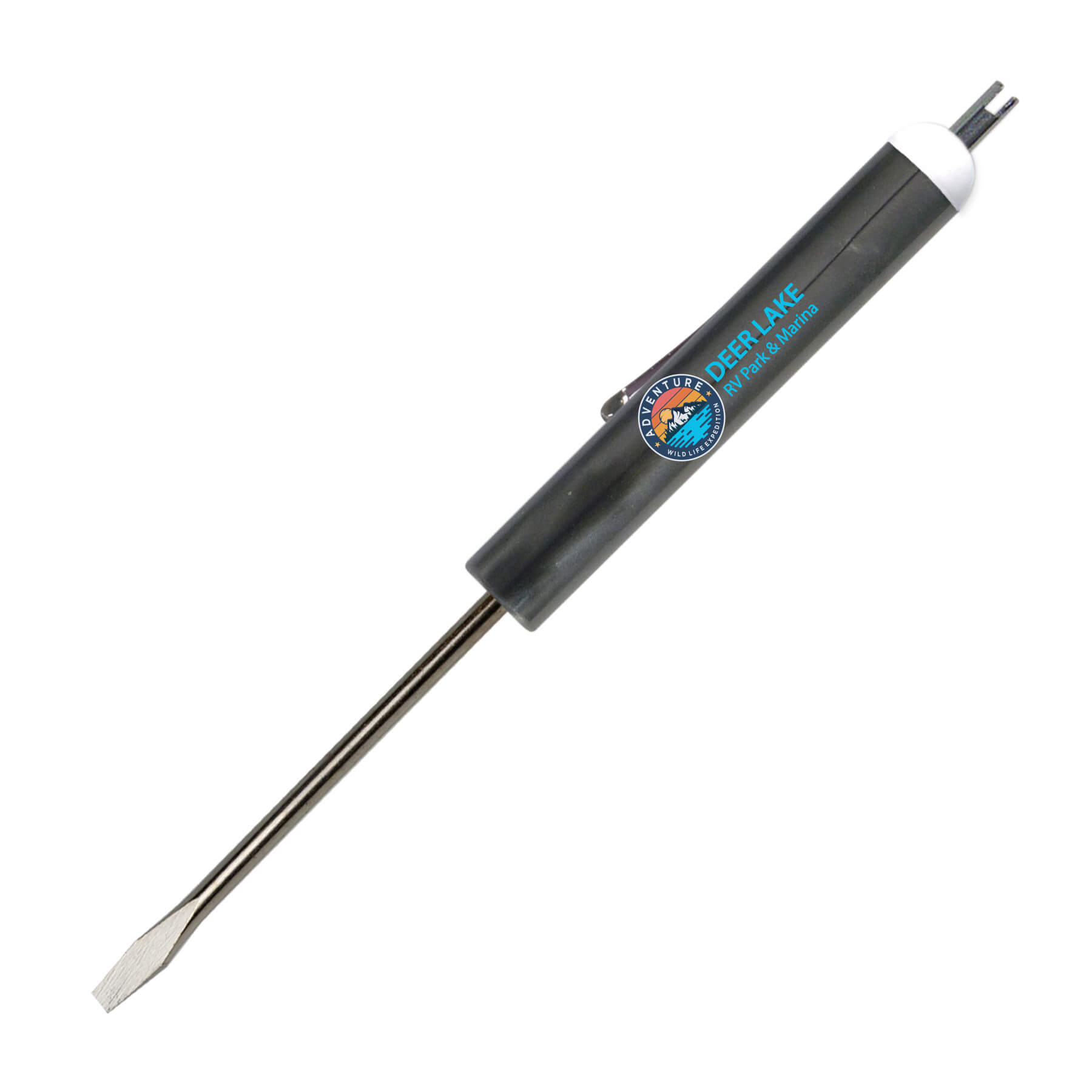 Pocket Screwdriver 1/8" Flat Blade + Valve Stem Top 30