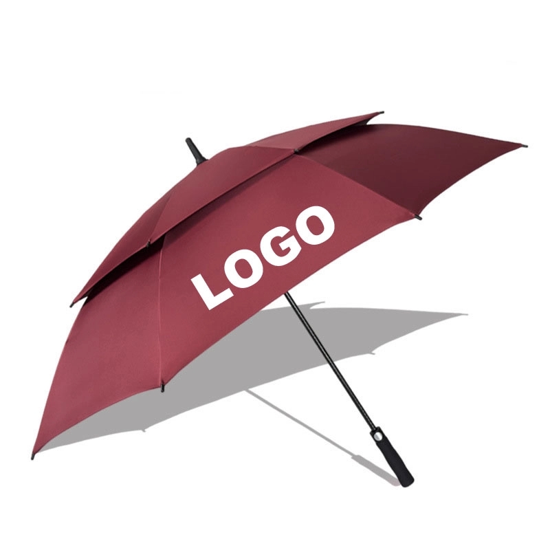 Custom Double Canopy Vented Windproof Stick Umbrellas 6