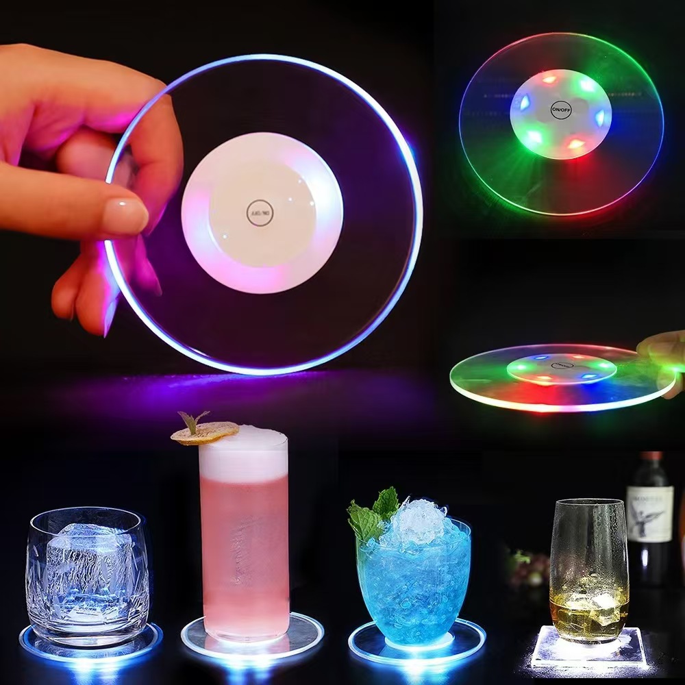 Led Luminous Round Coaster Cup Mat 1