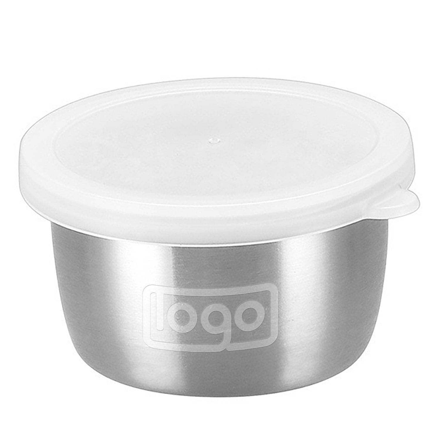 2Oz Stainless Steel Sauce Cup W/ Plastic Lid 2