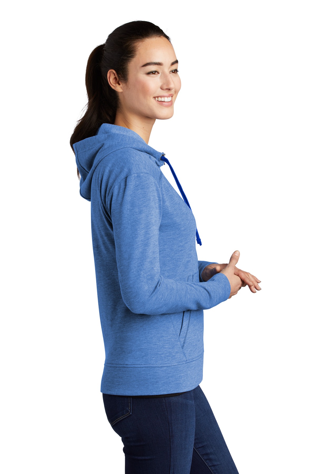 Sport-Tek Women's PosiCharge Tri-Blend Wicking Fleece Full-Zip Hooded Jacket LST293 13