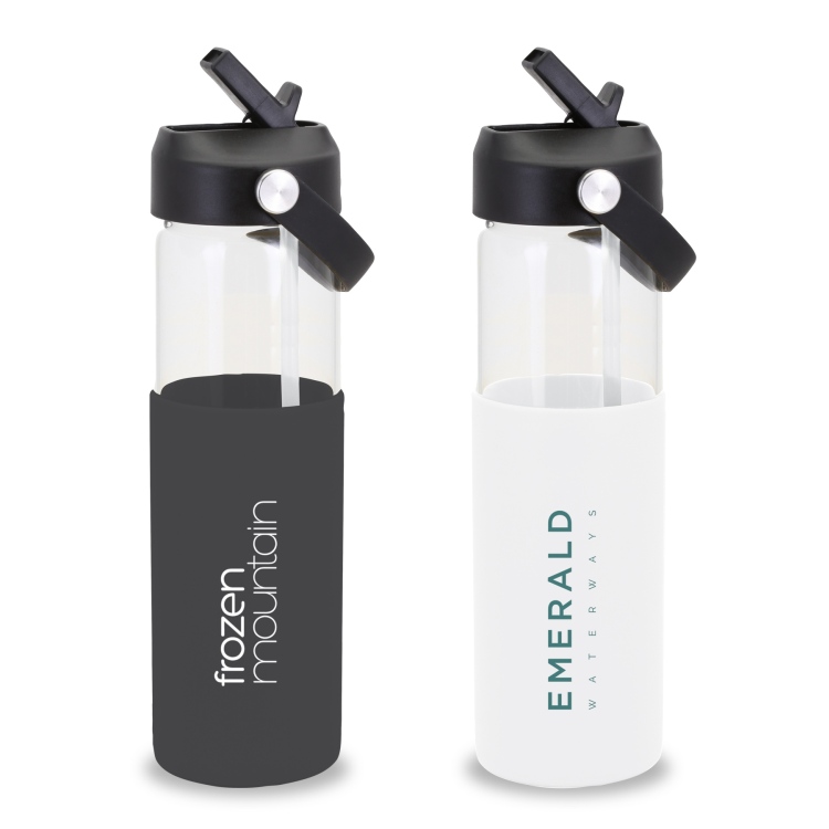 Lucid  Borosilicate Glass Bottle w/ Silicone Sleeve