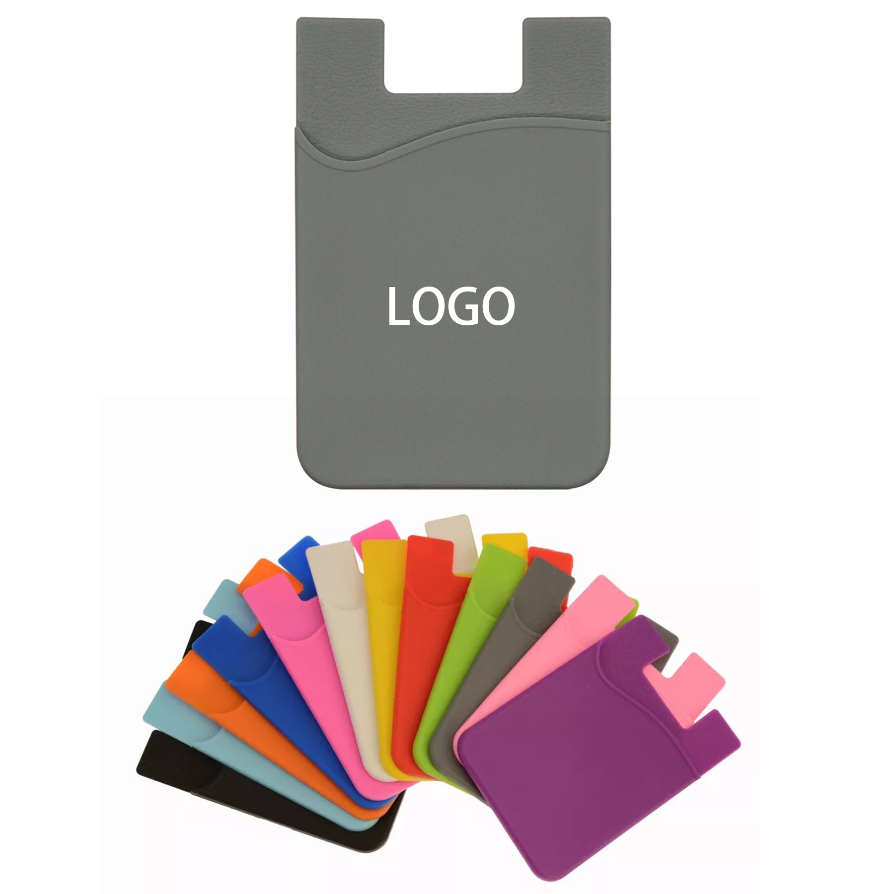 Silicone Cell Phone Wallets With Sticker Self Adhesive 2