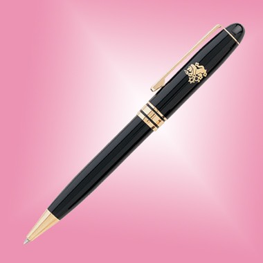 Ebony Brass Ball Point Pen - Black w/Gold Accent 2
