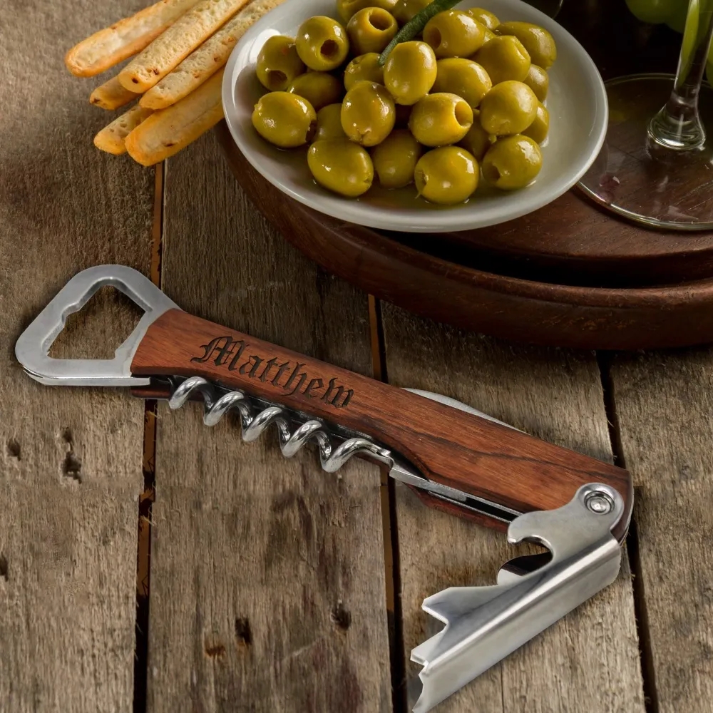 Wooden Handle Corkscrew Bottle Opener 4