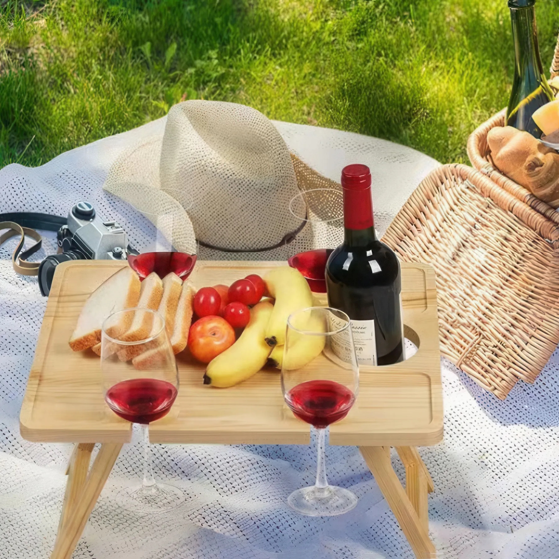 Foldable Wooden Square Picnic Table 5