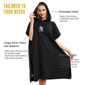 Microfiber Poncho Towel Surf Beach Wetsuit Changing Bath Robes 3