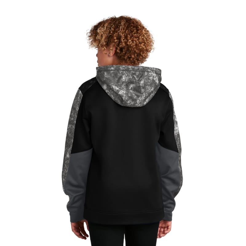 Sport-Tek Youth Sport-Wick Mineral Freeze Fleece Colorblock Hooded Pullover. 6
