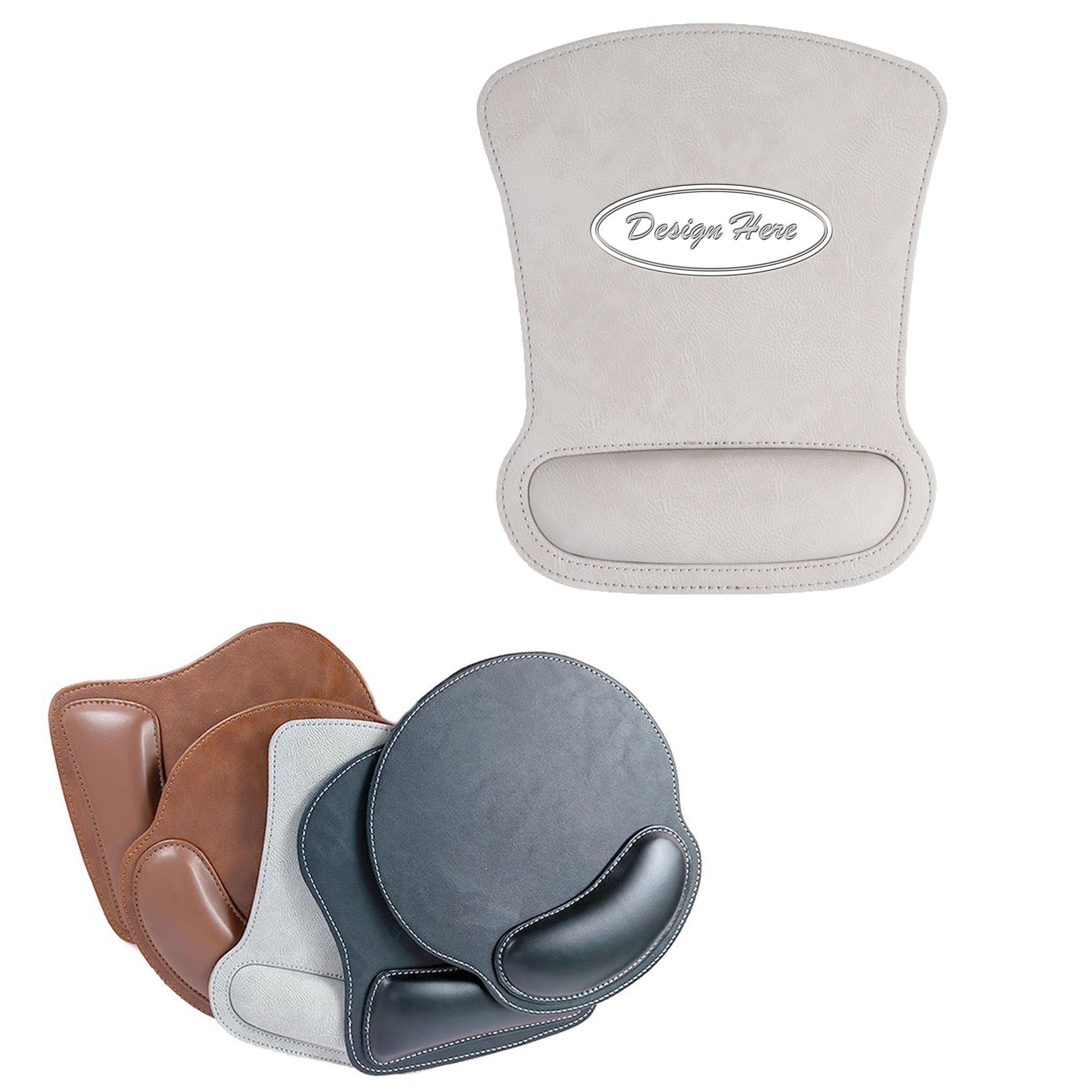 Ergonomic PU Leather Wrist Rest Mouse Pad 2