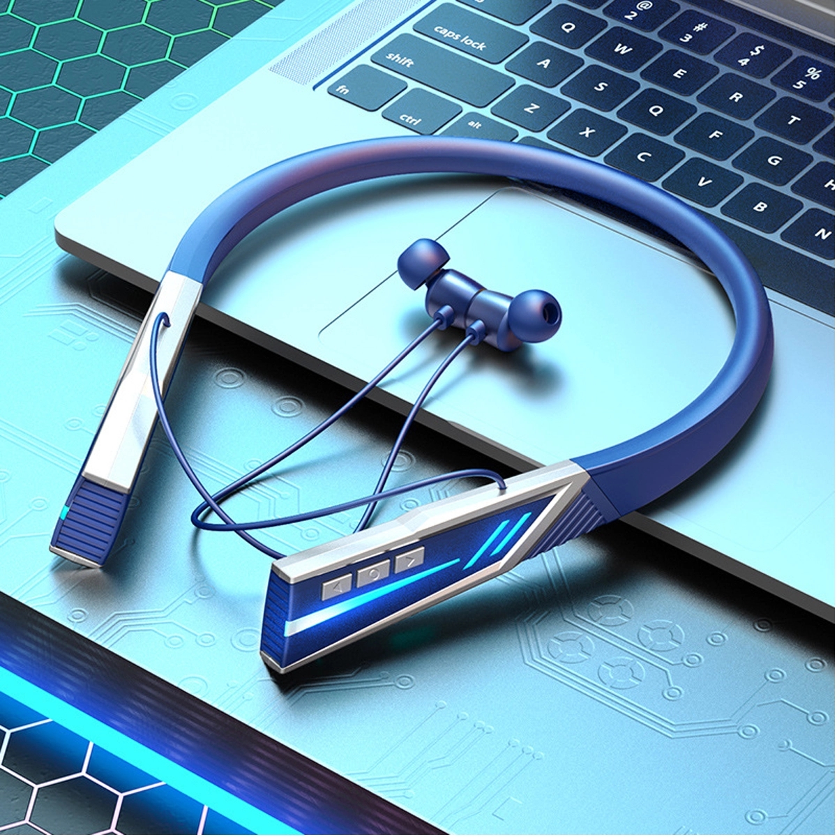 Wireless Neckband Headphones Foldable Lightweight Build 5