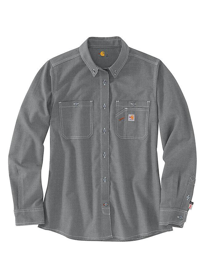 Carhartt 104147 Womens Flame Resistant Force Relaxed Fit Lightweight Long-Sleeve Shirt 2