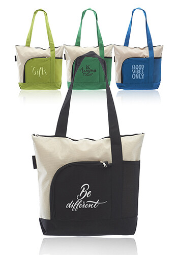 Zipper Polyester Tote Bags