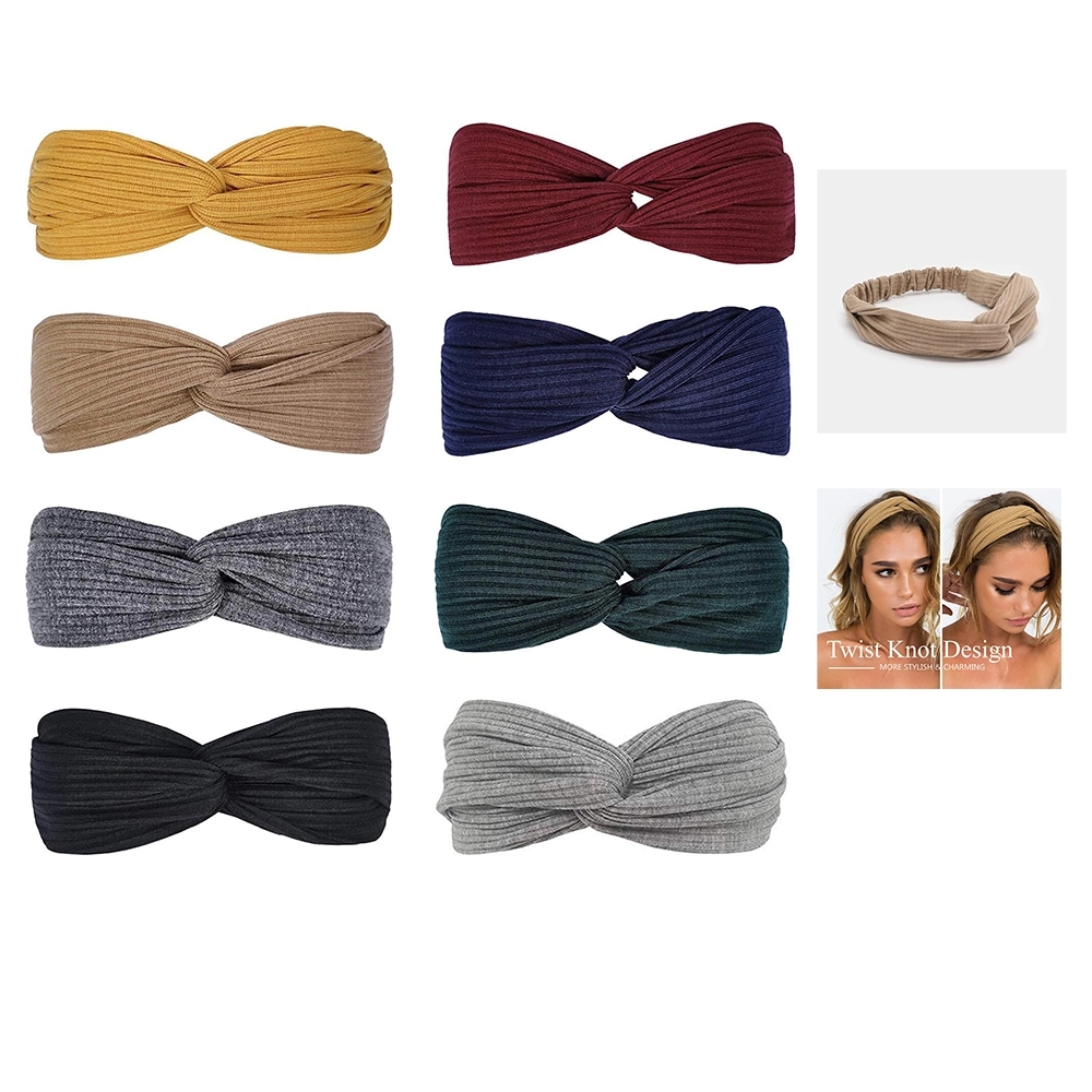 Women Twist Knotted Boho Stretchy Hair Bands 4