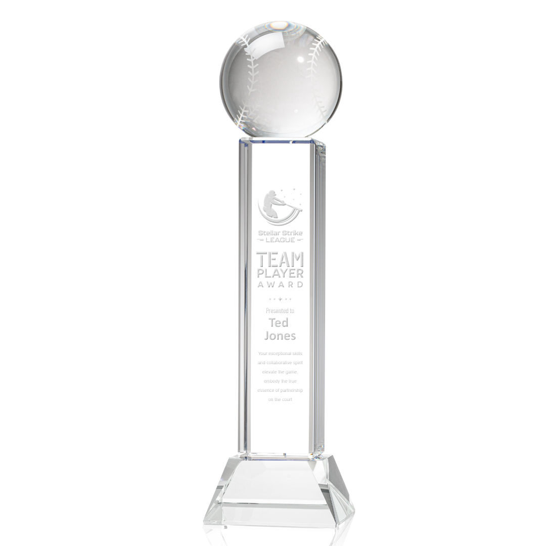 Baseball Award on Stowe Base - Clear 10