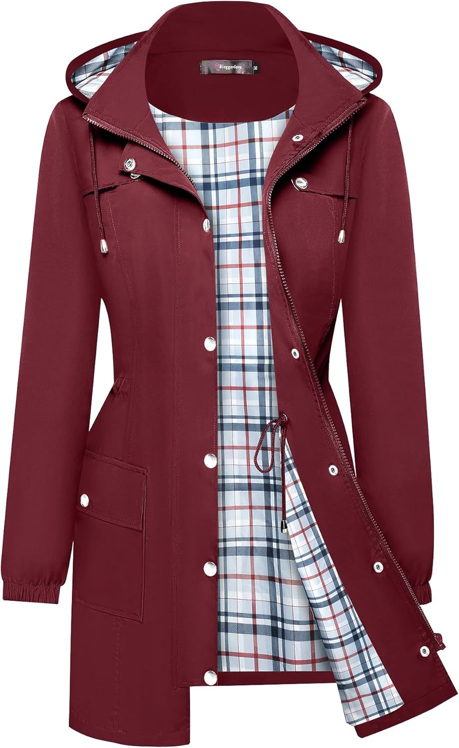 Women's Long Hooded Rain Jacket 11