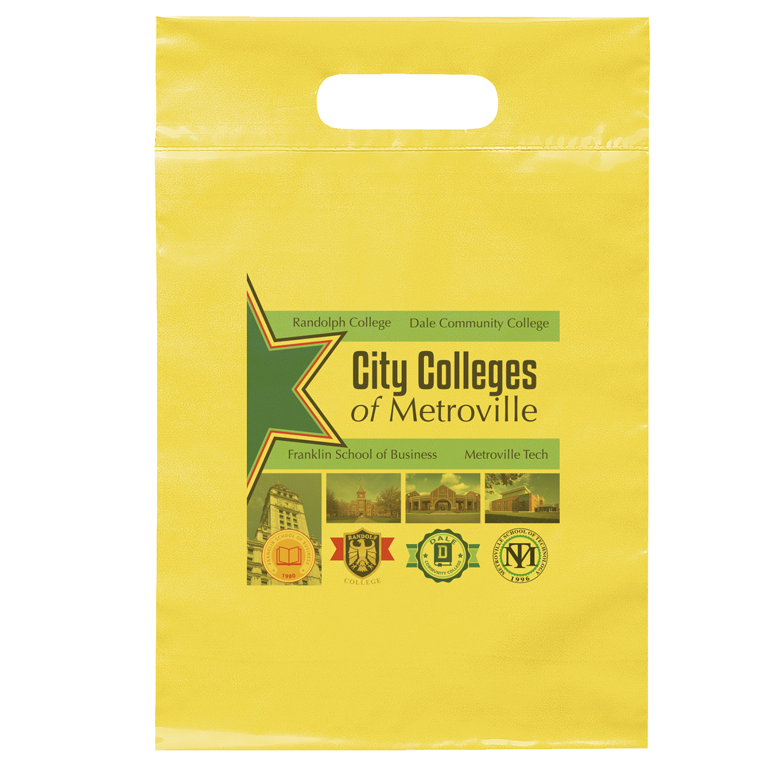 Die Cut Handle Bag - 9 1/2W x 14H - Dynamic Color 8