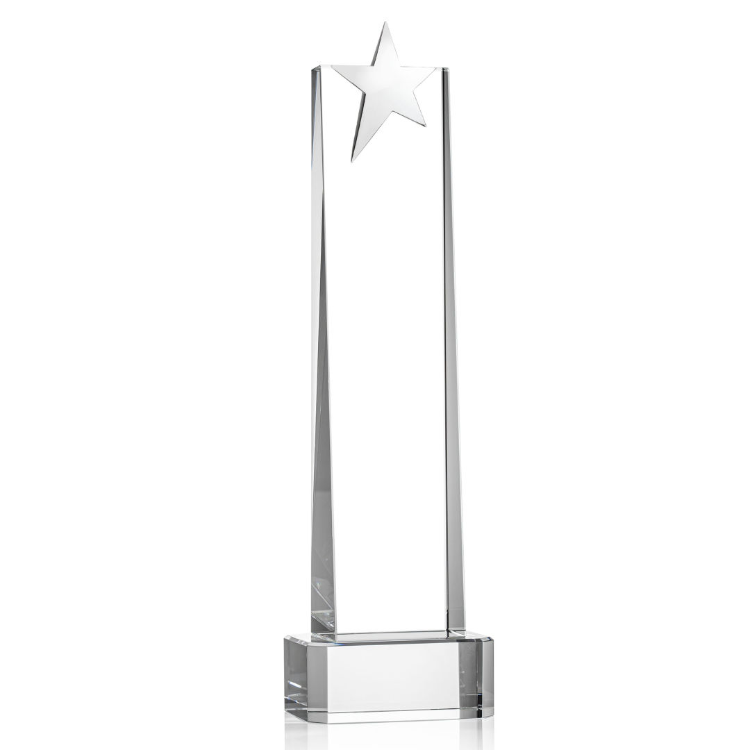 Fanshaw Silver Star VividPrint™ Award on Base - Clear 4