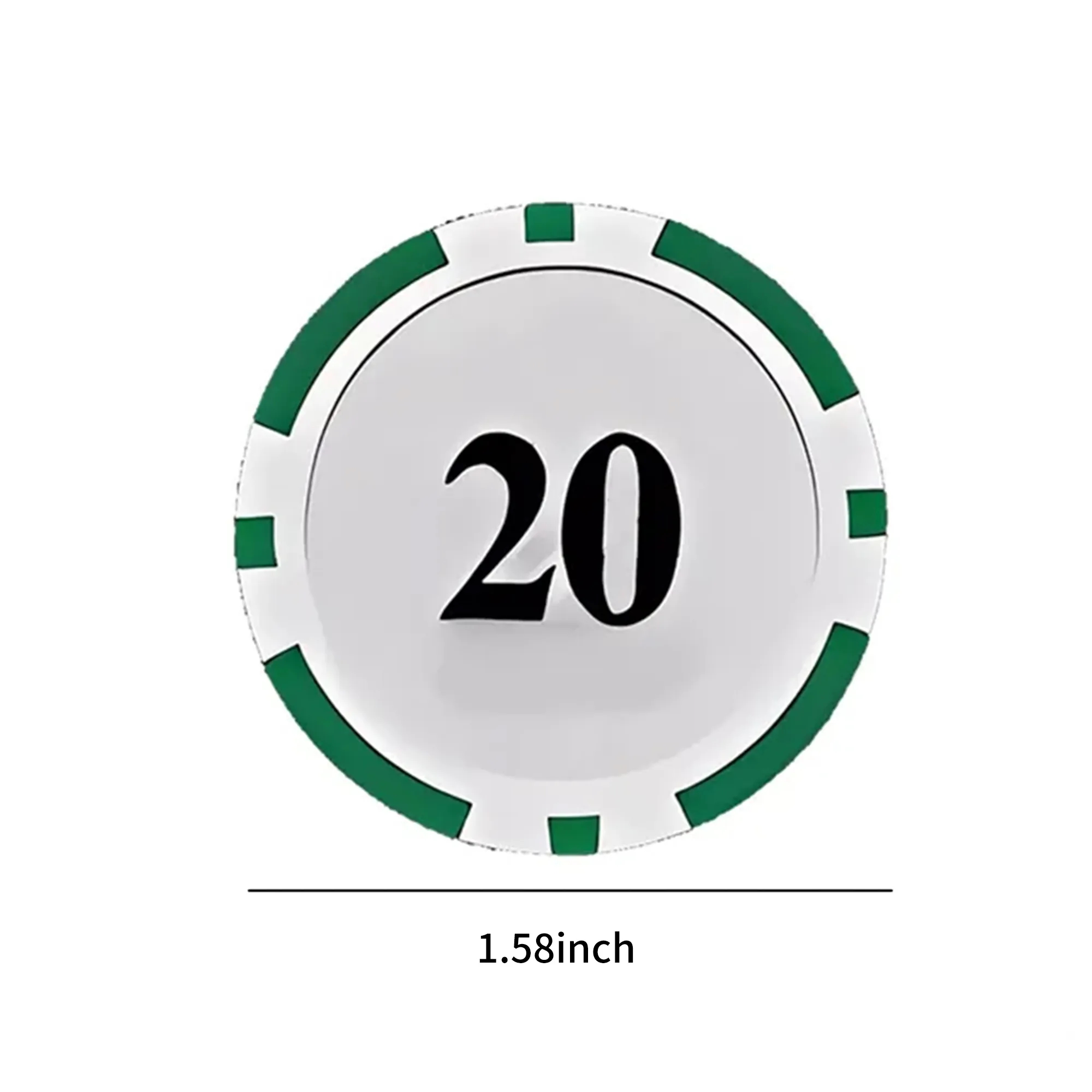 Striped Clay Poker Chip with Iron Core 1.58 Inch 12