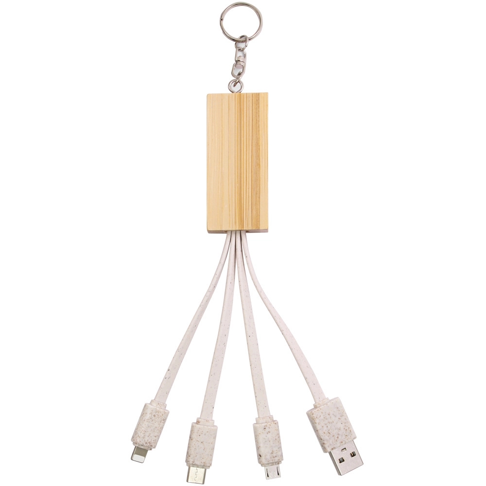 Biodegradable Bamboo Phone Stand with Charging Cable 5