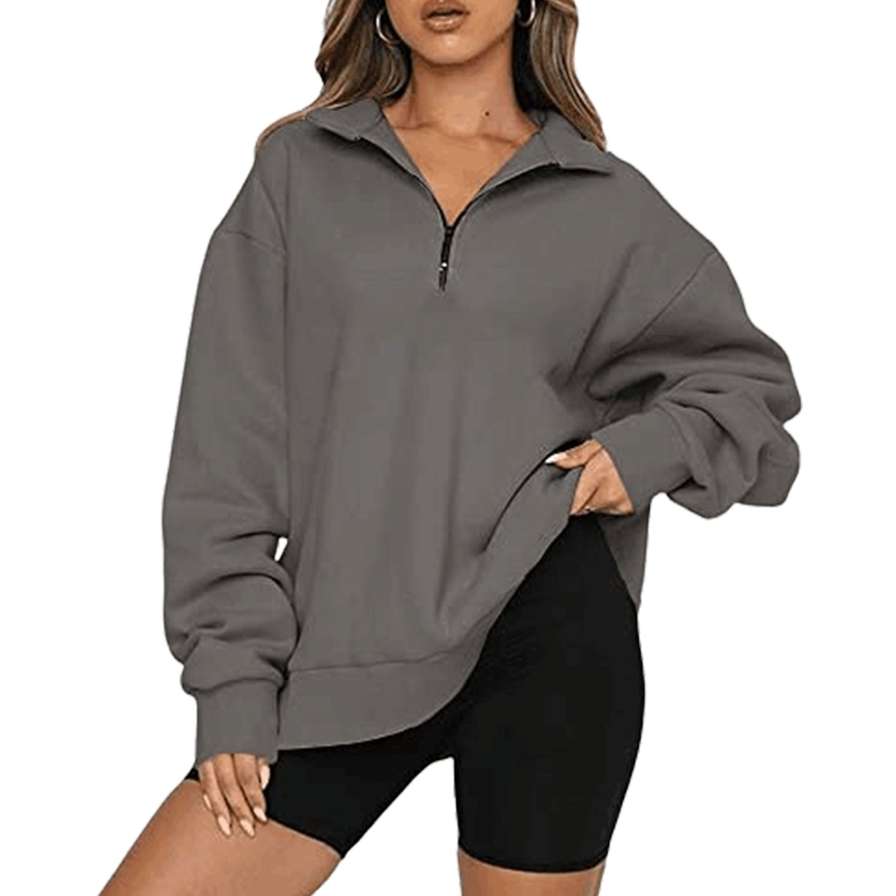 Women's Fleece Pullover With Quarter Zip 3