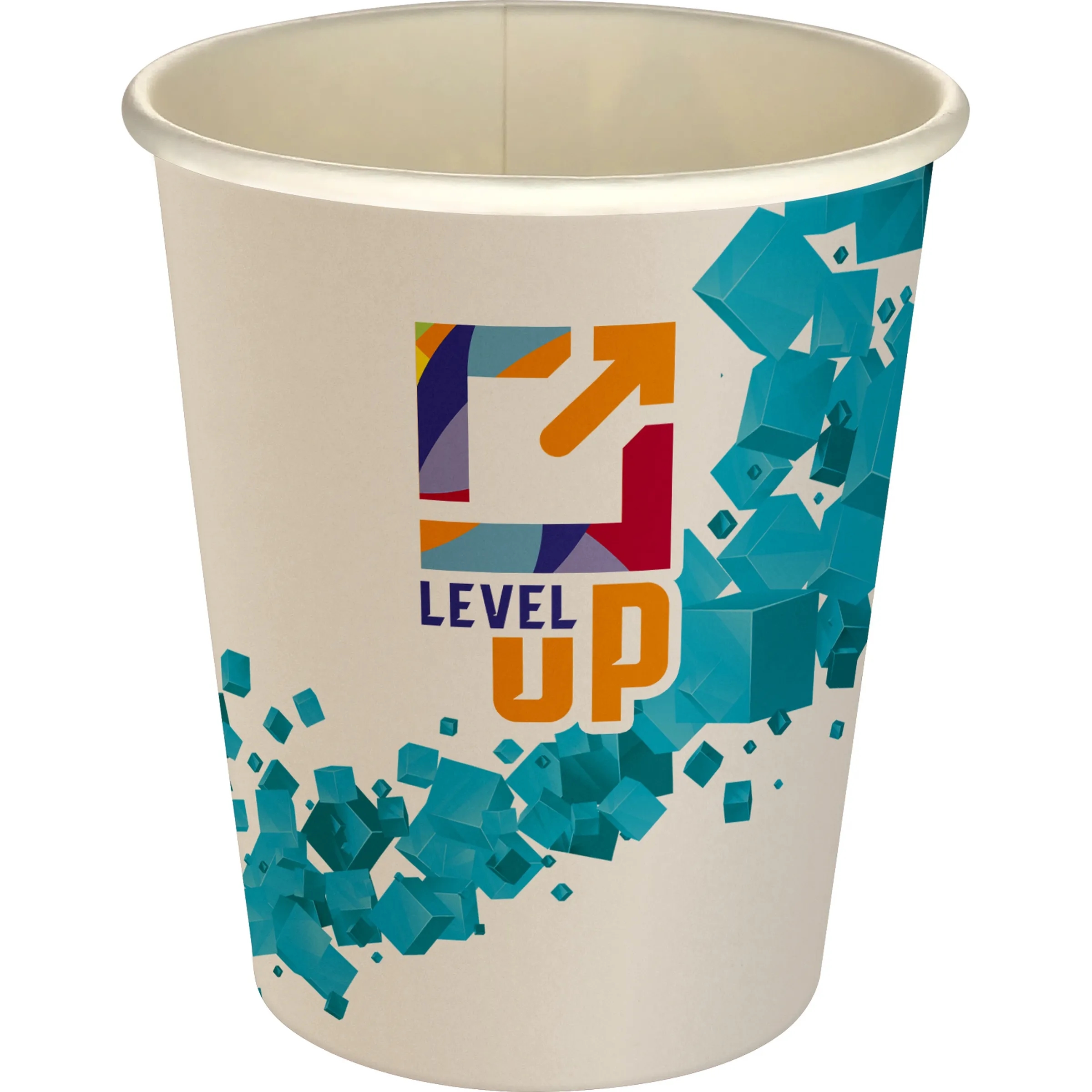 5 oz Full Color Floating Cubes Paper Cup, custom paper cup with logo imprint 5
