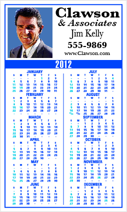 Utility Year-at-a-Glance Kwik-Stik Calendar w/ Top Ad Space 2