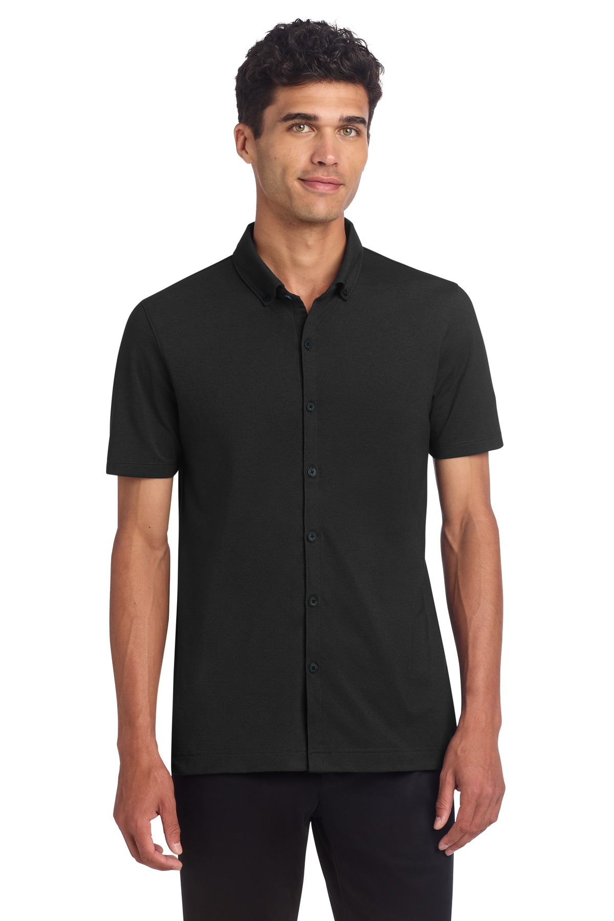 Mercer+Mettle Stretch Pique Full-Button Polo MM1006 8