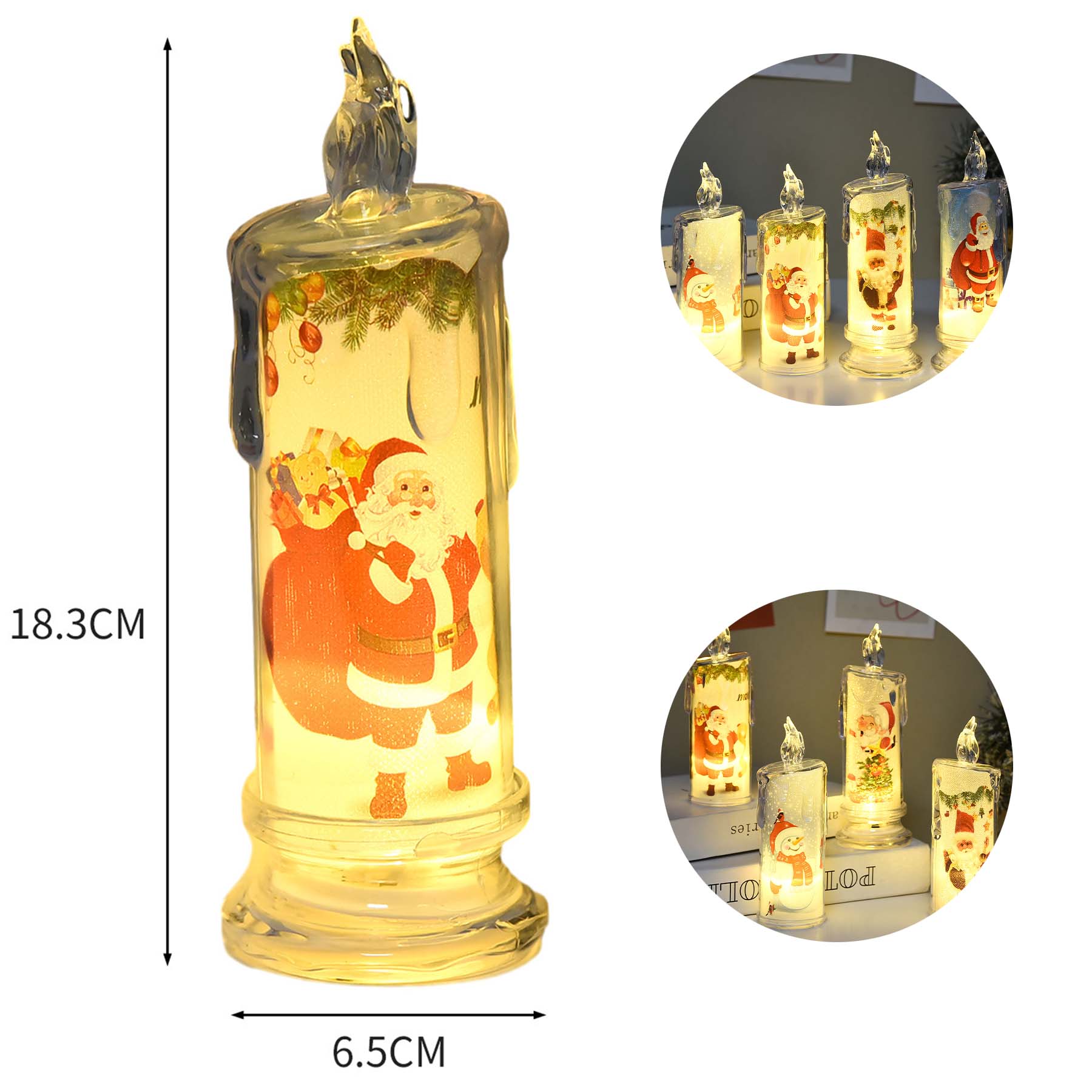 Christmas Flameless White Candles